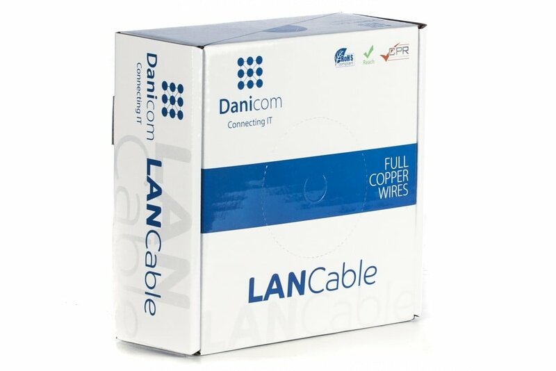 DANICOM CAT5E FTP 50m kabel op rol soepel -  PVC (Fca)