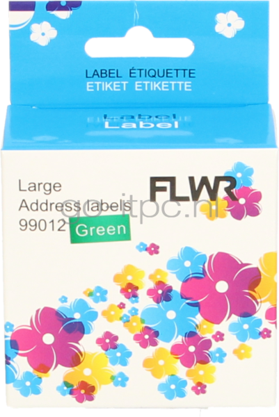 FLWR Dymo 99012 adreslabel 36 mm x 89 mm  groen