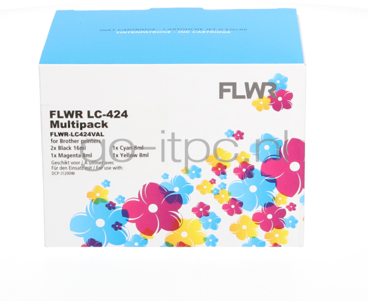 FLWR Brother LC-424 Multipack zwart en kleur