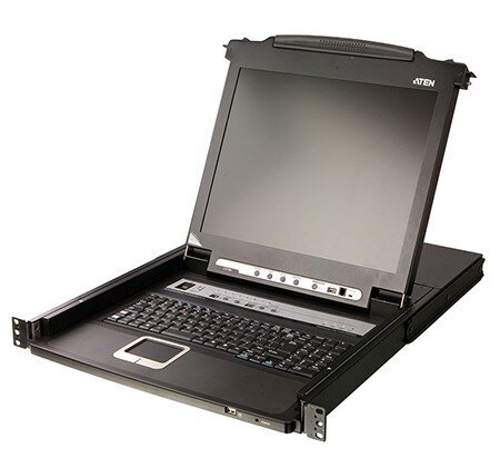 1U 17 inch KVM console met 8 port KVM Switch x PS/2