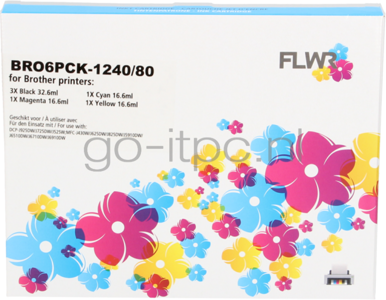 FLWR Brother LC-1240 Megapack zwart en kleur