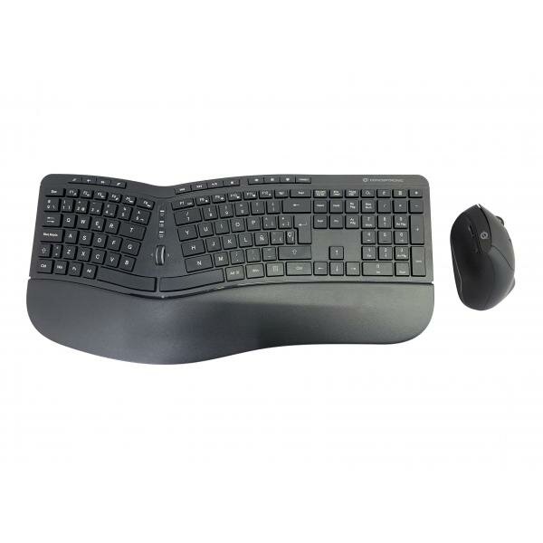 Conceptronic ORAZIO02ES ORAZIO ERGO Wireless Ergonomic Keyboard &amp; Mouse Kit, Spanish layout, QWERTY