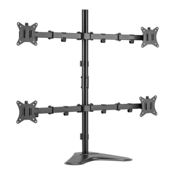 Equip 650127 17&quot;-32&quot; Articulating Quad Monitor Tabletop Stand, Freestanding, 36 kg, 17&quot; - 32&quot;, Black