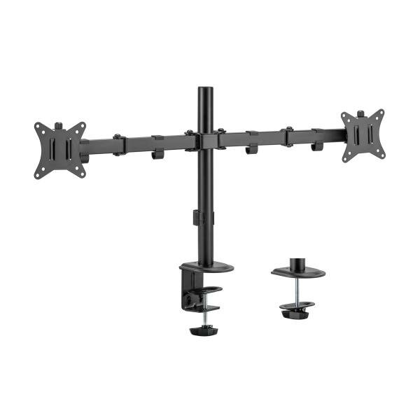 Equip 650157 17&quot;-32&quot; Articulating Dual Monitor Desk Mount Bracket, Clamp, 17&quot; - 32&quot;, 9kg, 100x100mm