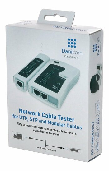 Danicom netwerkkabel tester UTP, FTP, (S)FTP en coaxiaal