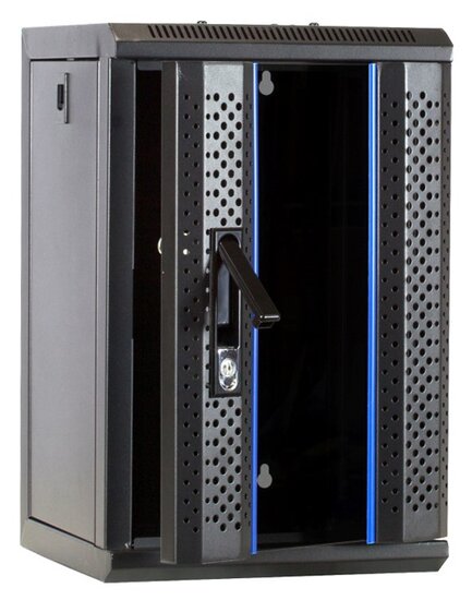 10 inch 9U serverkast met glazen deur 312x310x486mm (BxDxH)