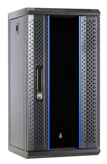 10 inch 12U serverkast met glazen deur 312x310x618mm (BxDxH)