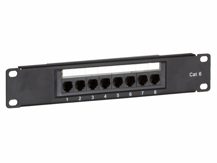 10 Inch CAT6 UTP patchpaneel - 8 poorts