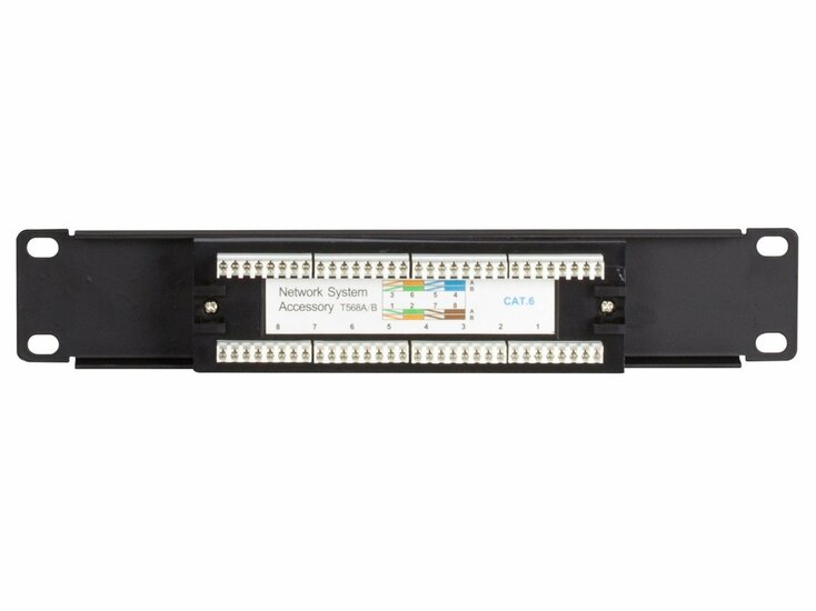 10 Inch CAT6 UTP patchpaneel - 8 poorts