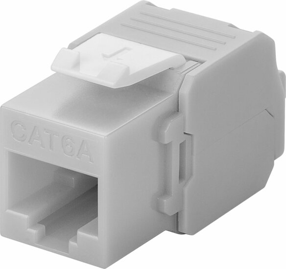 CAT6a UTP Keystone Connector - Toolless - Grijs