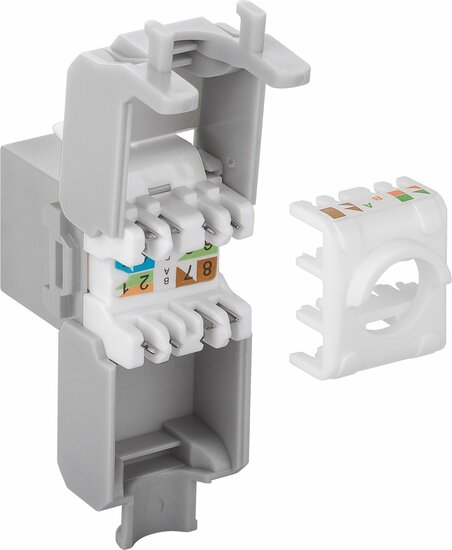 CAT6a UTP Keystone Connector - Toolless - Grijs