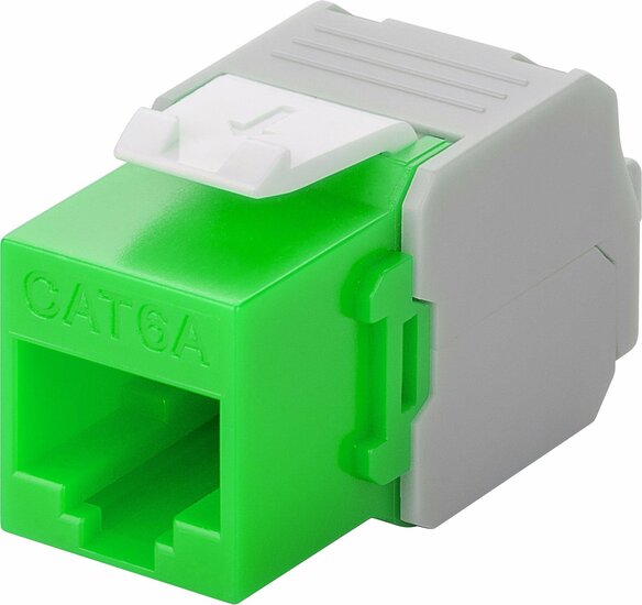 CAT6a UTP Keystone Connector - Toolless - Groen