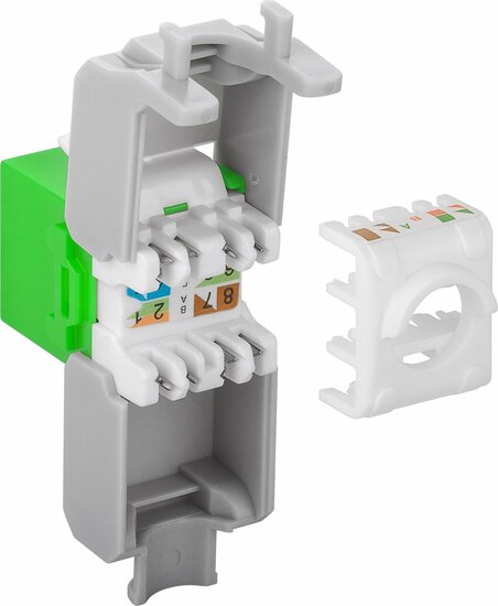 CAT6a UTP Keystone Connector - Toolless - Groen