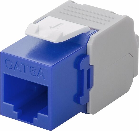 CAT6a UTP Keystone Connector - Toolless - Blauw