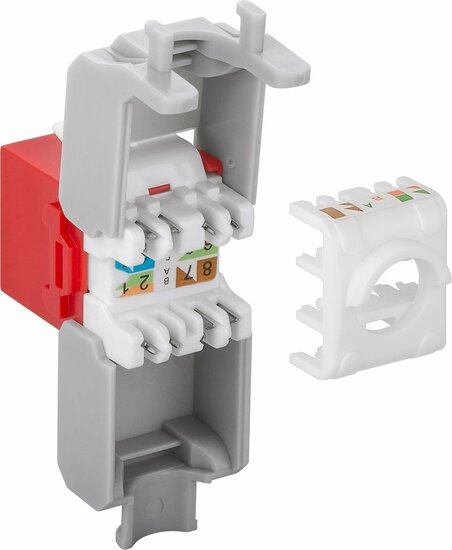 CAT6a UTP Keystone Connector - Toolless - Rood