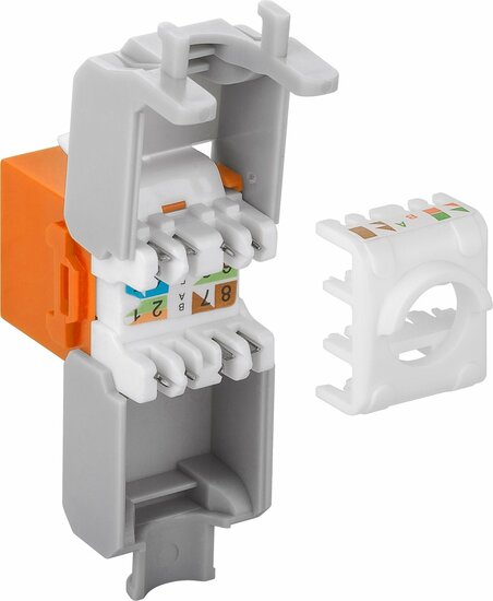 CAT6a UTP Keystone Connector - Toolless - Oranje