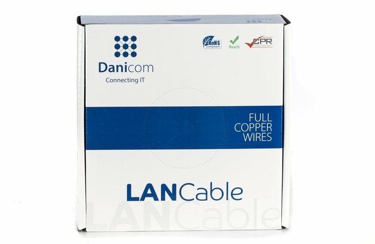 DANICOM CAT5E UTP 100m kabel op rol stug -  LSZH (Eca)