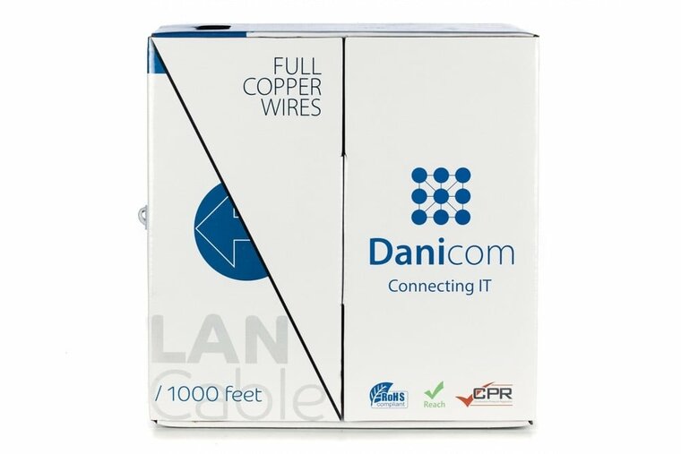 DANICOM CAT5E UTP 305m kabel op rol stug -  LSZH (Eca)