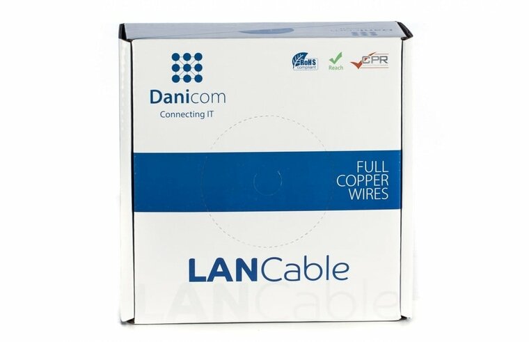 DANICOM CAT5E UTP 50m kabel op rol soepel -  PVC (Fca)