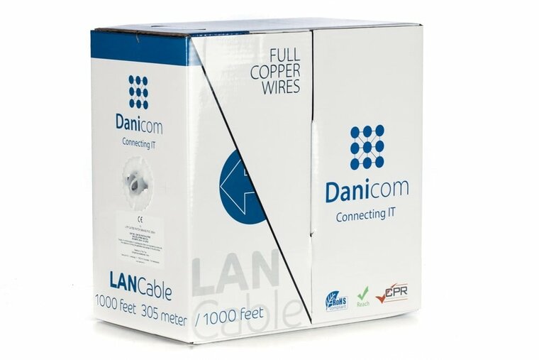 DANICOM CAT5E UTP 305m kabel op rol soepel -  PVC (Fca)