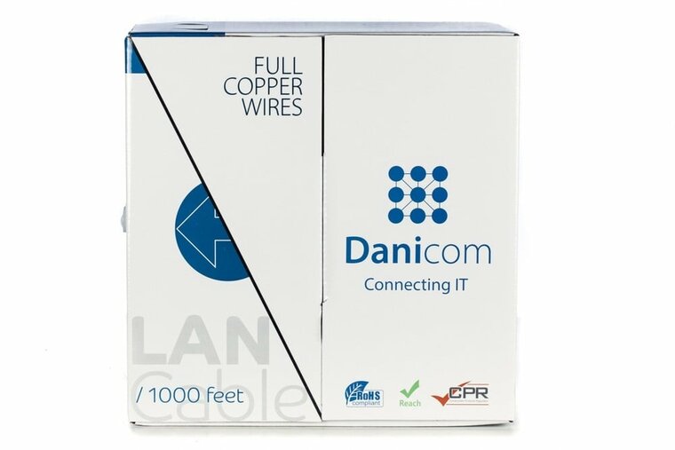 DANICOM CAT5E UTP 305m kabel op rol soepel -  PVC (Fca)