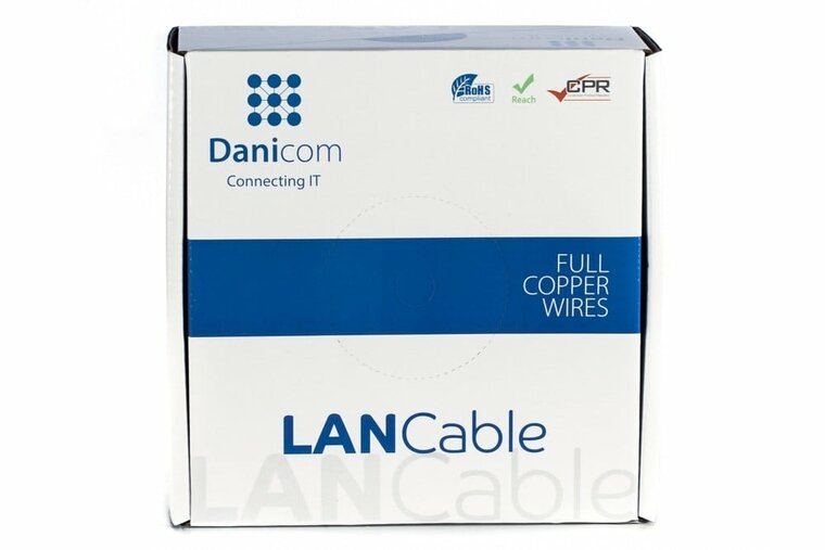 DANICOM CAT6 UTP 100m kabel op rol stug -  LSZH (Eca)