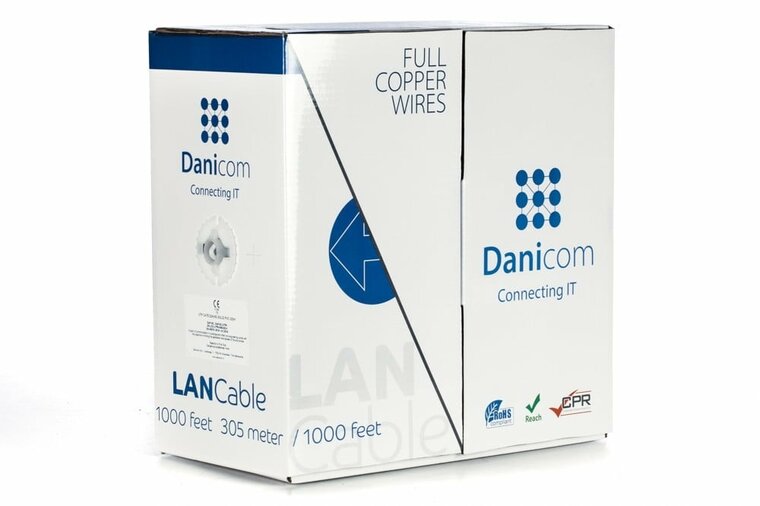 DANICOM CAT6 UTP 305m kabel op rol stug -  LSZH (Eca)