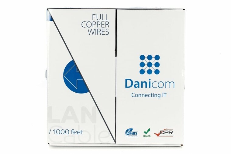 DANICOM CAT6 UTP 305m kabel op rol stug -  LSZH (Eca)