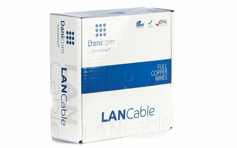 DANICOM CAT6 UTP 50m kabel op rol soepel -  PVC (Fca)