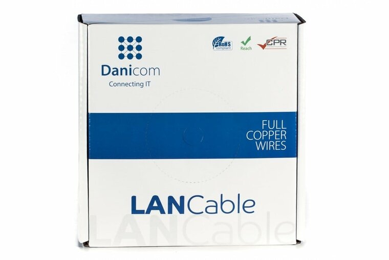 DANICOM CAT6 UTP 50m kabel op rol soepel -  PVC (Fca)