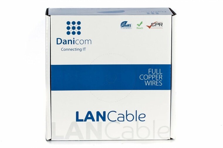 DANICOM CAT6 UTP 100m kabel op rol soepel -  PVC (Fca)