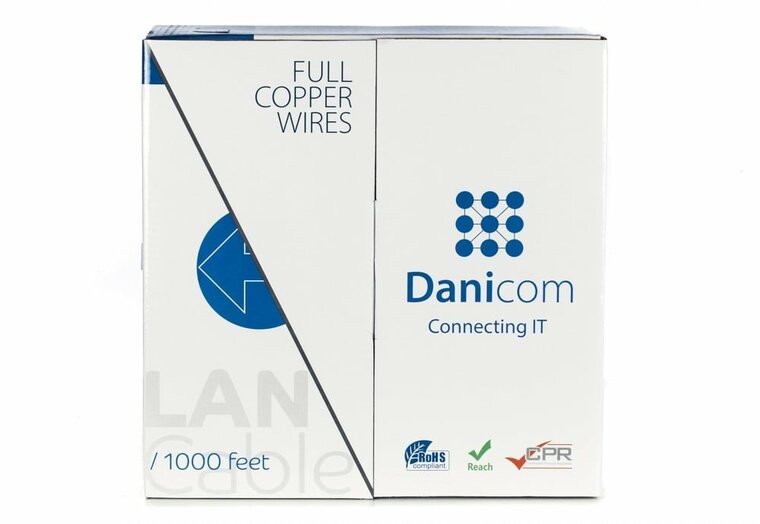 DANICOM CAT6 UTP 305m kabel op rol soepel -  PVC (Fca)