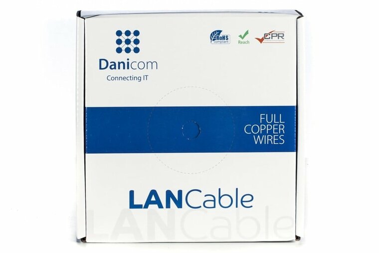 DANICOM CAT6A U/UTP 50m kabel op rol stug -  LSZH (Eca)