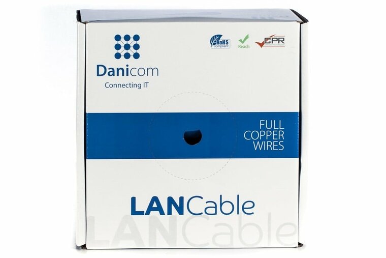 DANICOM CAT6A U/UTP 100m kabel op rol stug -  LSZH (Eca)