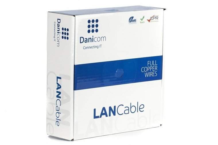 DANICOM CAT6A S/FTP 50m kabel op rol stug -  LSZH (Eca)