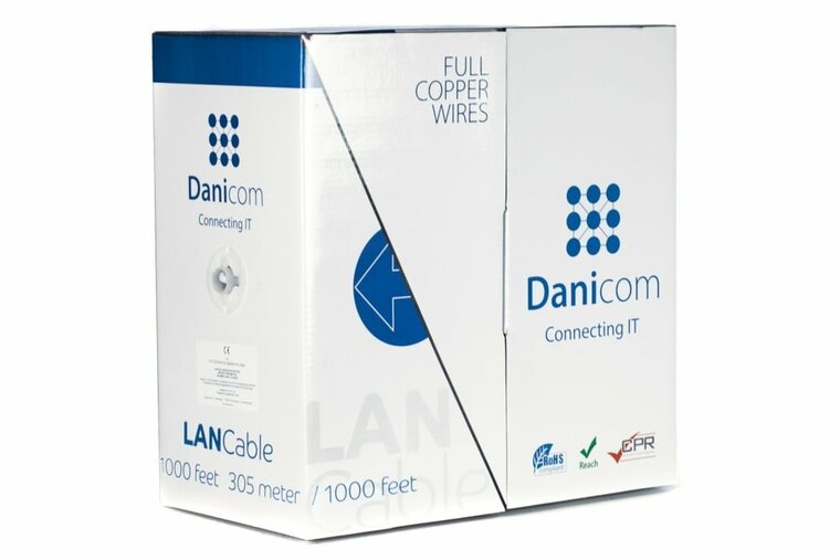 DANICOM CAT5E FTP 305m kabel op rol soepel -  PVC (Fca)