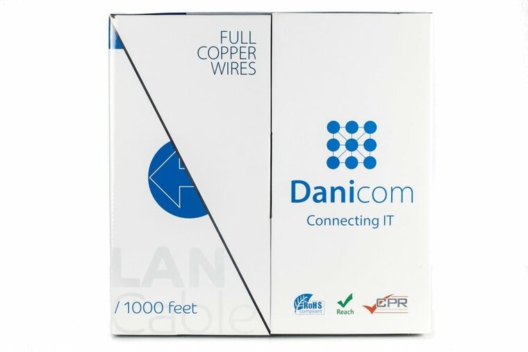 DANICOM CAT5E FTP 305m kabel op rol soepel -  PVC (Fca)