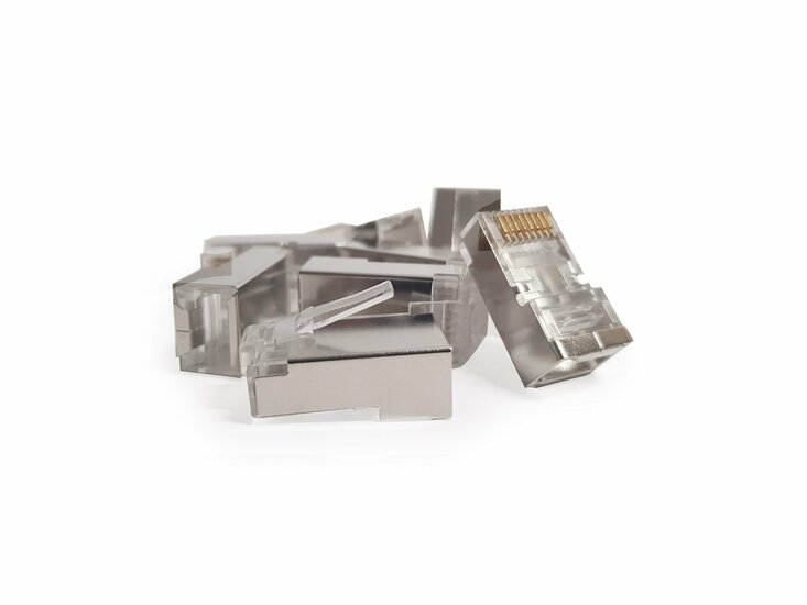 CAT5e Connector RJ45 - Shielded - voor soepele en stugge kern - 10 stuks