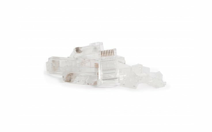 CAT6A Connector RJ45 - Unshielded + hulpstukje - voor soepele kern - 10 stuks