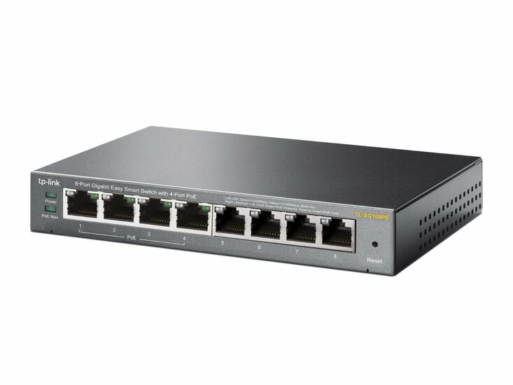 TP-Link 8-poorts SG108PE unmanaged PoE smart switch