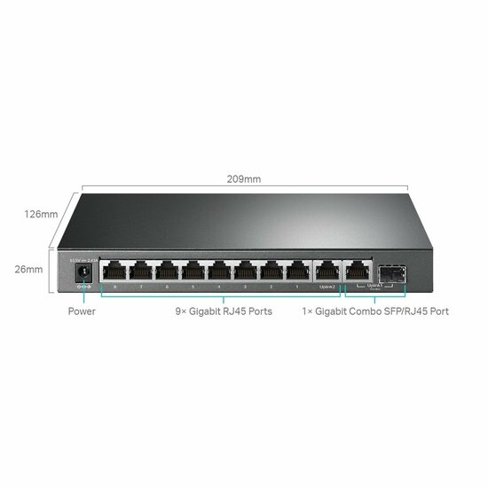 TP-Link 10-Poorts 1210 managed PoE smart switch