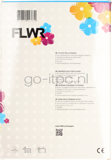 Huismerk FLWR Fotopapier Glans | A4 | 220 gr/m&sup2; 50 vellen