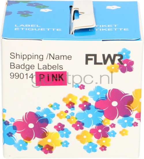 FLWR Dymo 99014 Adreslabel groot 101 mm x 54 mm  roze