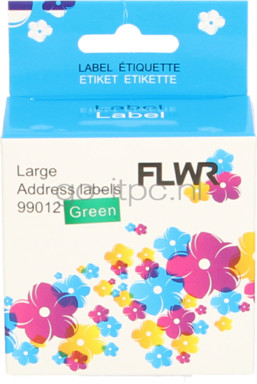 FLWR Dymo 99012 adreslabel 36 mm x 89 mm  groen