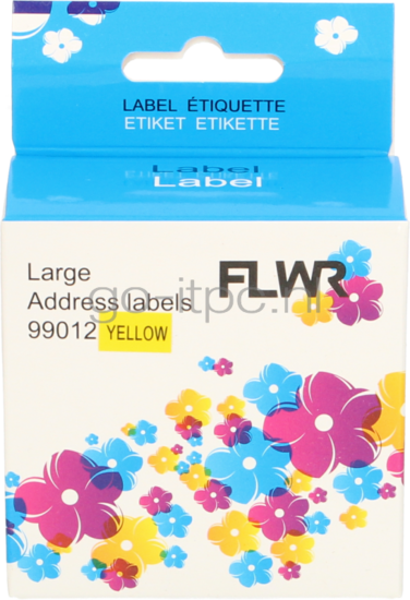 FLWR Dymo 99012 adreslabel 36 mm x 89 mm  geel