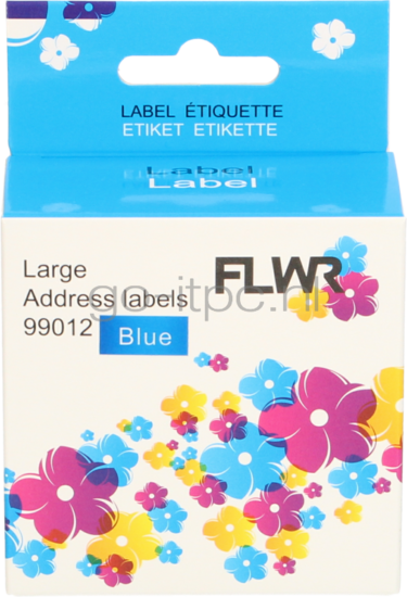 FLWR Dymo 99012 adreslabel 36 mm x 89 mm  blauw