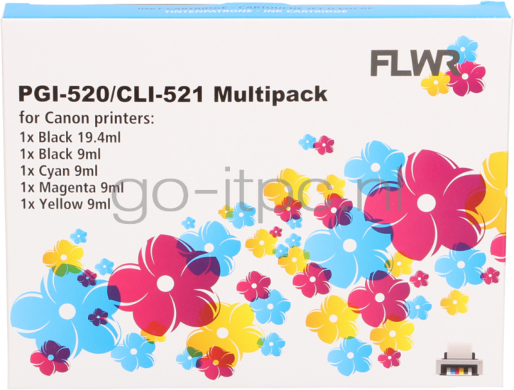 FLWR Canon CLI-521 Multipack zwart en kleur