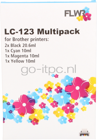 FLWR Brother LC-123 Multipack zwart en kleur