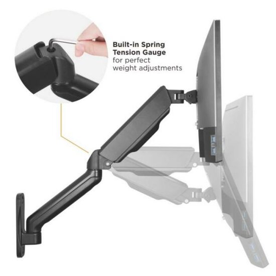 Equip 650138 17 inch - 32 inch Dual Monitor Wall-Mounted Bracket, Arm length:450mm