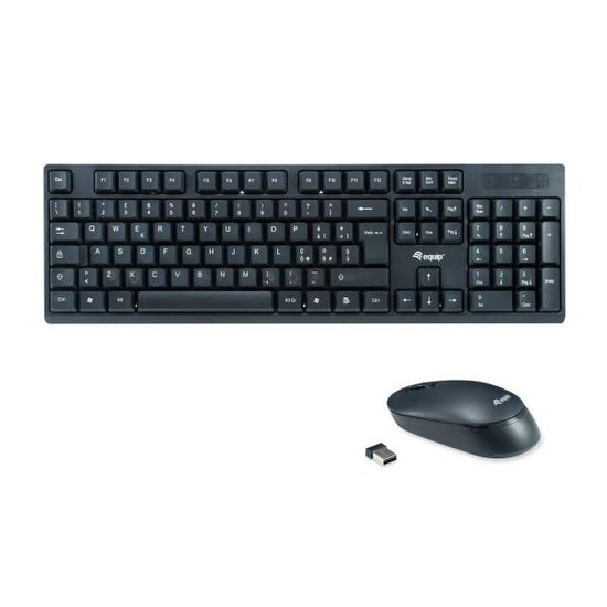 Equip 245223 Wireless Keyboard &amp; Mouse Set, IT Layout, QWERTY, Full-size 100%, RF Wireless, Black